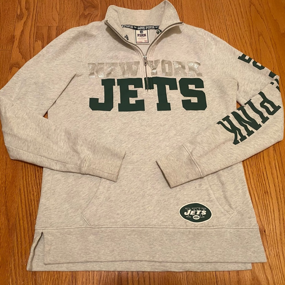 “PINK LOVE VS” NY JETS 3/4 Zip Sweatshirt